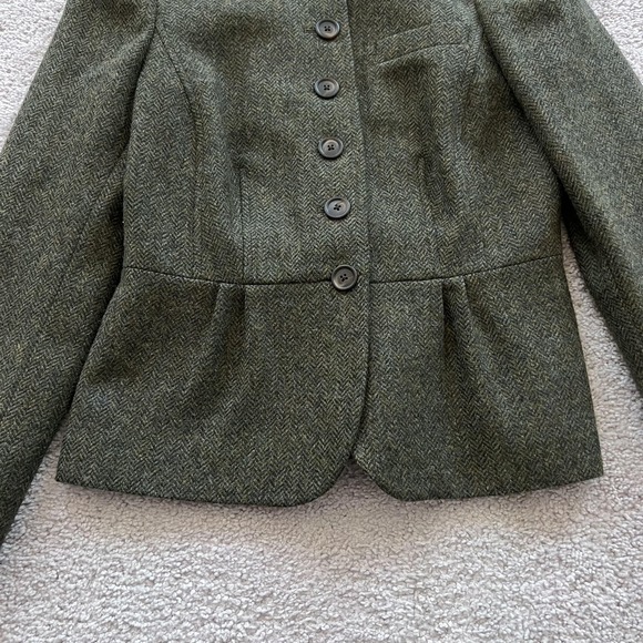 Boden British Tweed By Moon Herringbone Blazer Womens UK 10/ US 6 Green Wool - Picture 3 of 15
